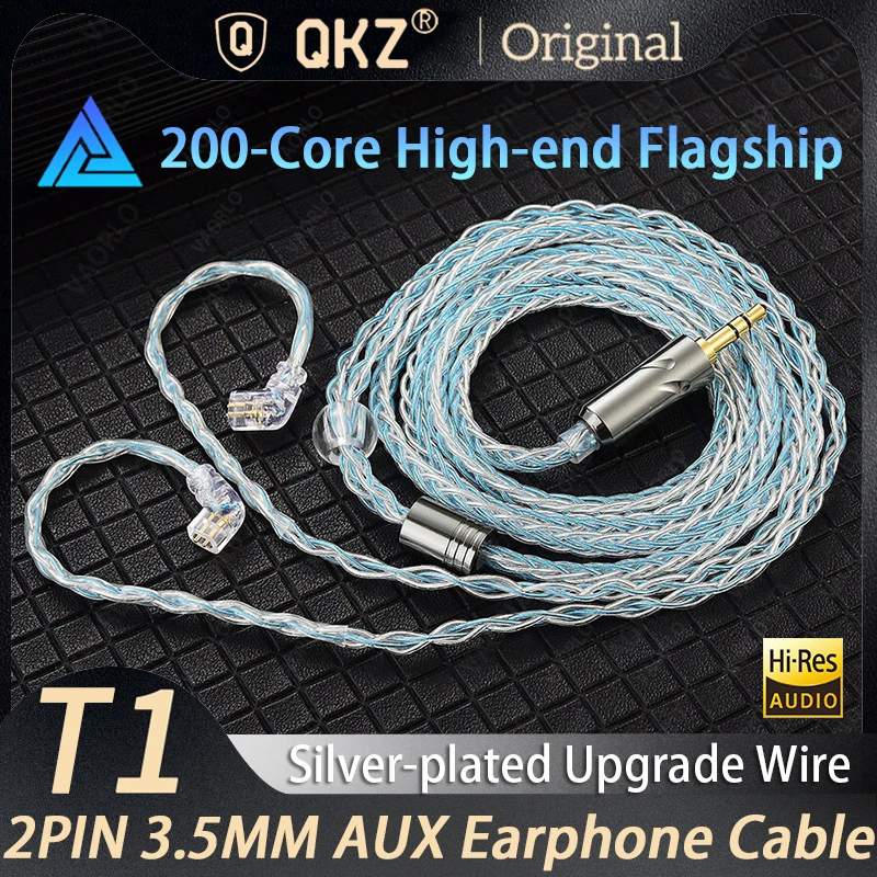 Gorący kabel słuchawkowy QKZ T1 z gniazdem 3,5 mm i złączem QDC 0,75 mm do słuchawek przewodowych ZXN ZXT VK4 ZX2 ZAX2 KZ EDX ZSN Pro X TRN MT1