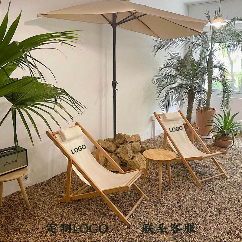 

Internet Famous Photo Taking Chair Leisure Canvas Armchair Camping Chair Household Outdoor Solid Wood Folding Director's Chair