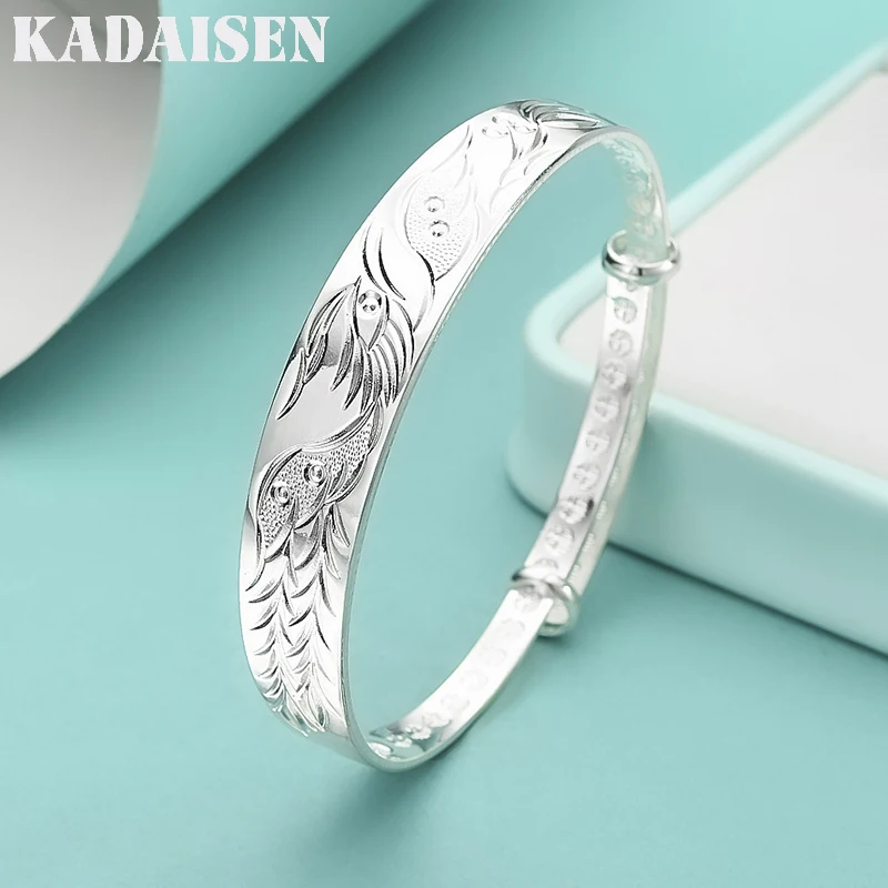 Pulseras de plata de ley 925 con diseño de Fénix noble para mujer, regalos clásicos para fiestas, bodas, joyería de diseñador, tamaño ajustable
