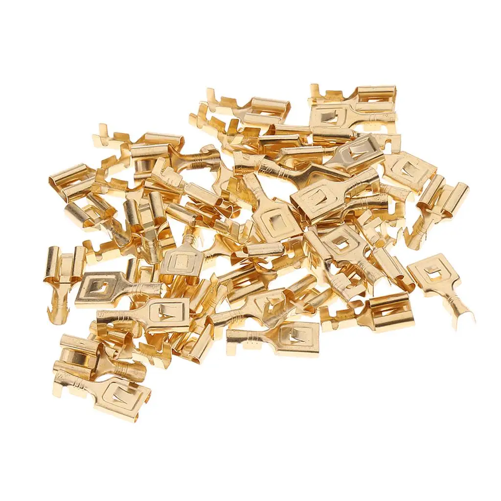 Easy Install 50Pcs Brass Terminal Female Spade Connector 7.8mm