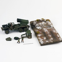 1/72 Russian Special Action BM21 Hail Rocket Car with Scene and Soldiers Finished Model Diecast Toy Collectible Boys Toys