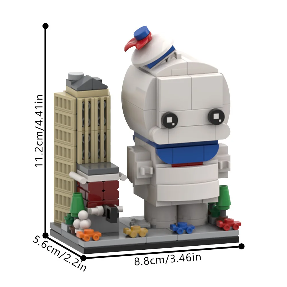 MOC films Puft guimauve plus mince fantômes blancs figurines d'action briques minérales Brickheadzs figurine blocs de construction enfant jouet