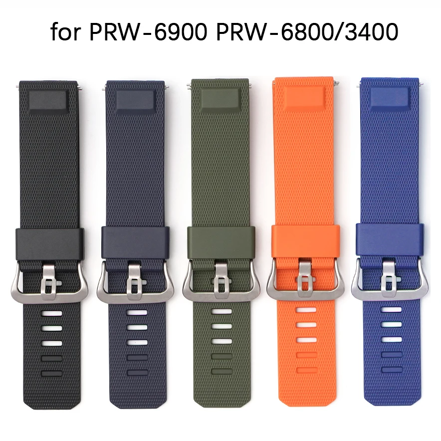Correa de goma para Casio Pro Trek PRW-6900 PRW-6800 PRW-3400, 23mm, liberación rápida, deportiva, resistente al agua, para hombre, reemplazo de correa de reloj para exteriores