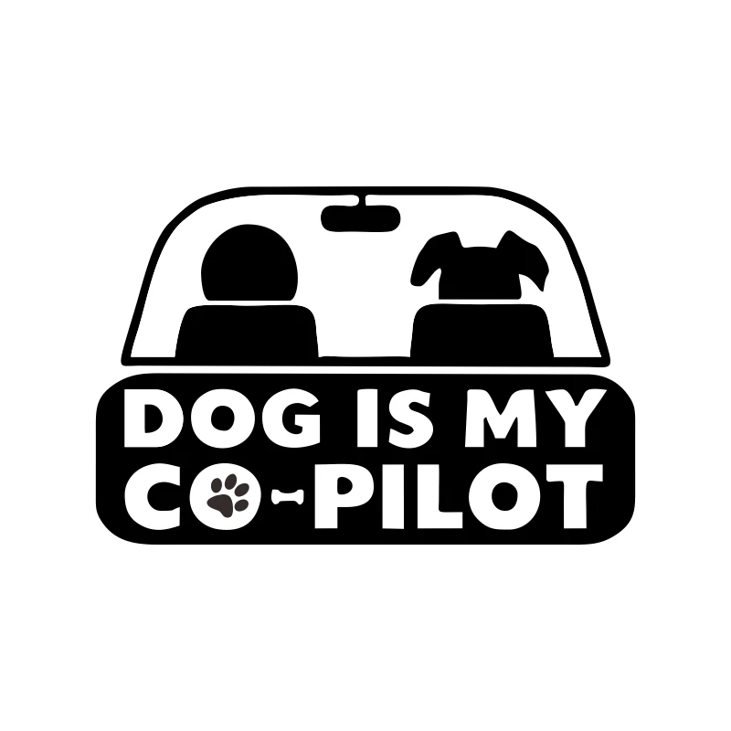 Personalized DOG CO PILOT PUPPY Stylish Car Stickers Suitable for Various Models of Pvc Car Stickers Black/white, 22*14CM