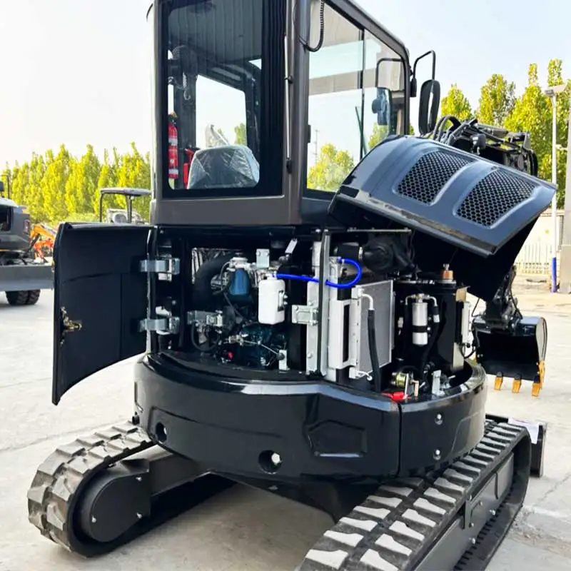 

Customized new towable excavators 3ton 3.5ton cabin bucket Kubota D1703 18.5KW mini hydraulic excavator