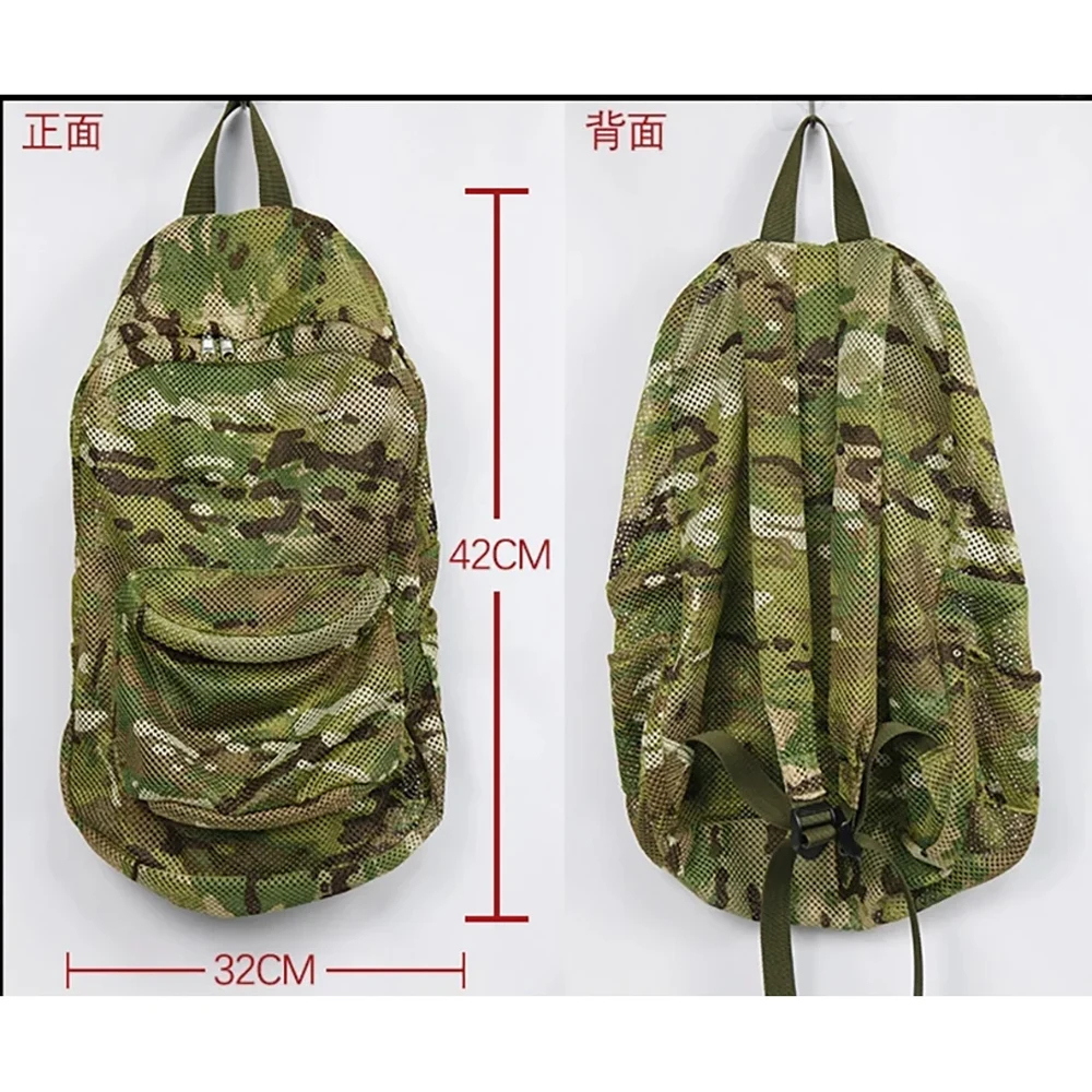 Lightweight Tactical Mesh Cloth Backpack Fashion Folding Leisure Outdoor Travel Bag for Camping Hiking