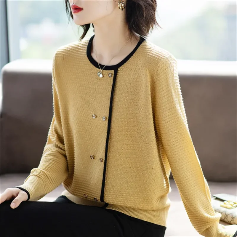 

Knitwear Women's Sweater PulloverTops Loose Belly Covering Top O-neck Long Sleeve Knitted Base Top Fashion Women Tshirt