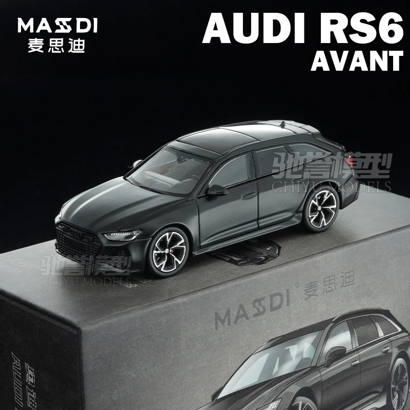 Massdi 1/64 audi rs6 avant station wagon metal diecast carros coleção modelos diecast brinquedos para meninos coletar ornamentos
