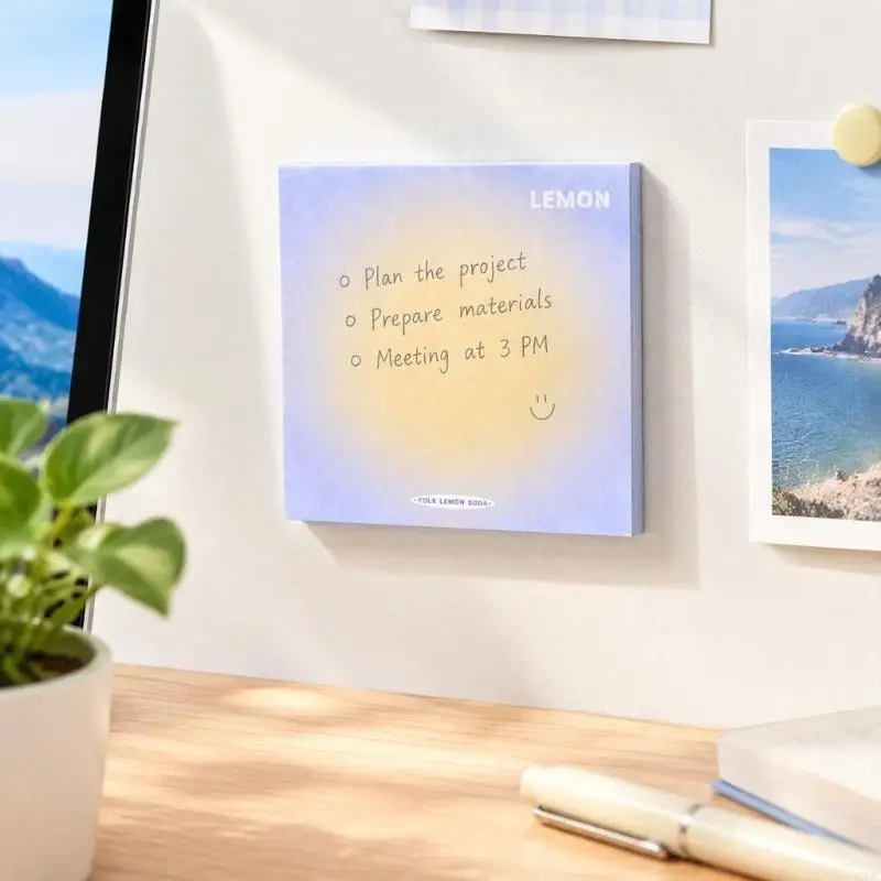 Repositionable Note Paper Squares, 50-Sheet Adhesive Note Pad for Book Marking, To-Do Reminders, Journal Decoration, and 896C