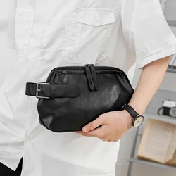 New Leather Cosmetic Bag Waterproof Organizer Toiletry Handbag Wash Pouch Women Men PortableTravel MakeUp Case Wrist Clutch Bags