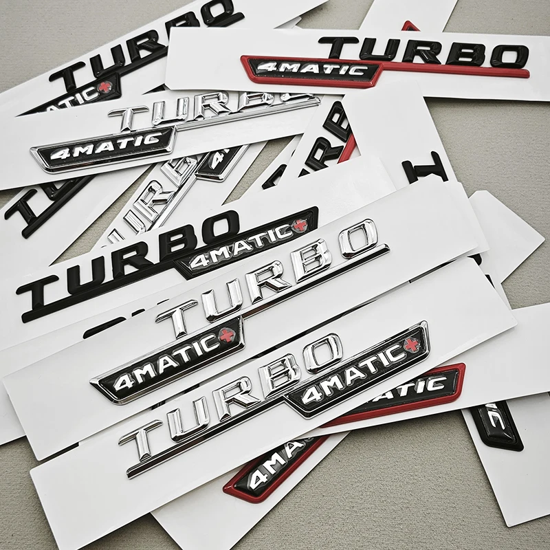 

2 шт. автомобильные буквы на крыло, боковой значок Turbo 4matic Plus, эмблема, наклейка для Mercedes AMG A45 CLA45 C117 GLA45 GLE53 X247, аксессуары