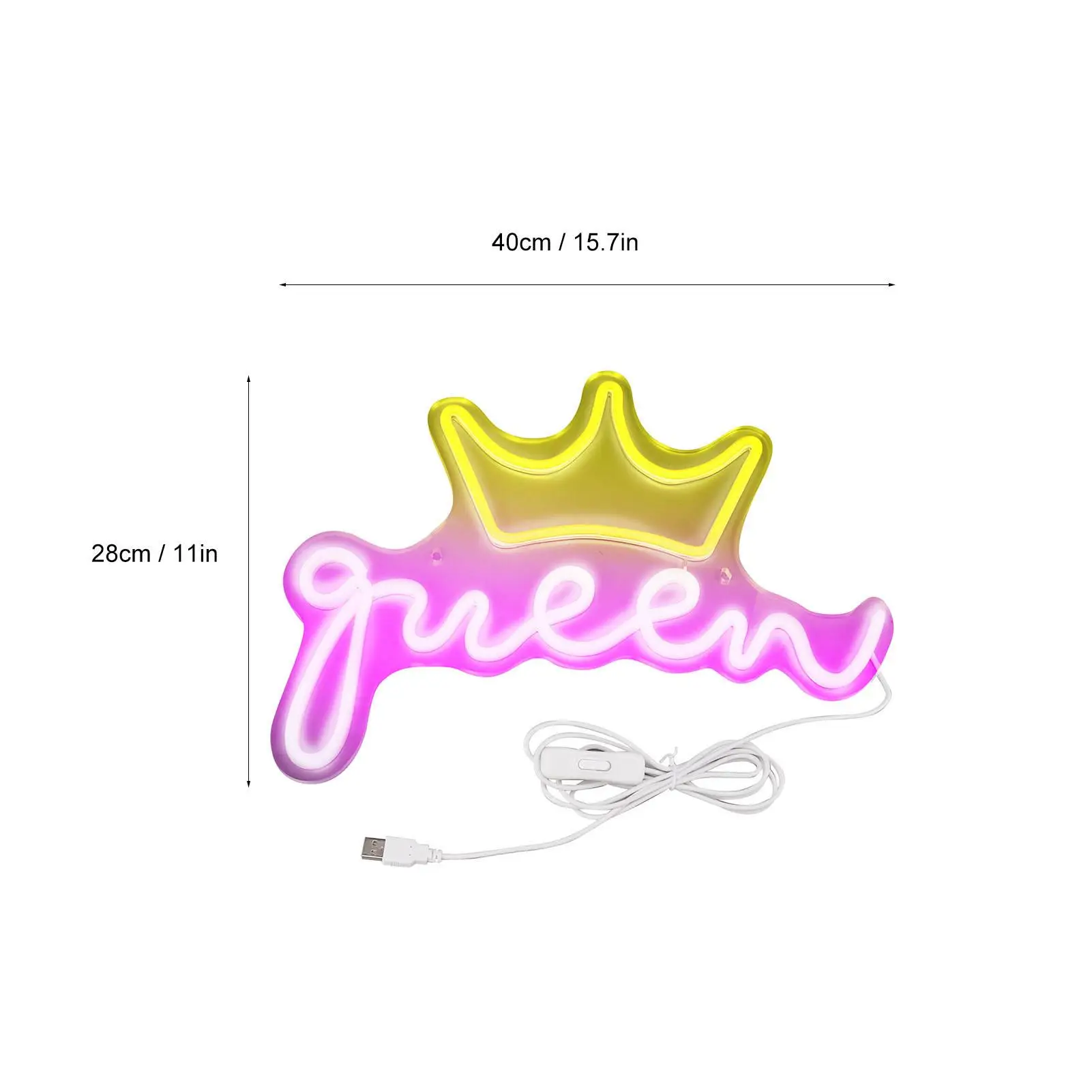 Energy-Saving USB Neon Crown Queen Lamp - Bright Sign for kids \' Rooms & Parties, Durable & Drop Resistant