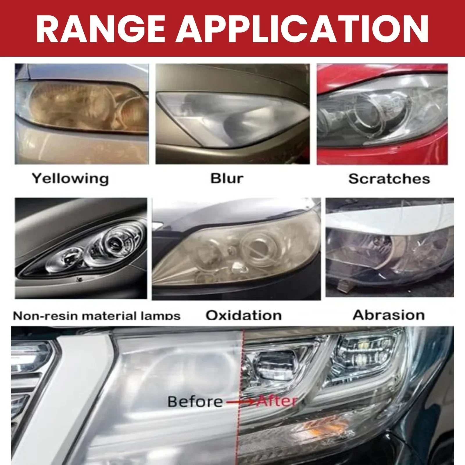 Car Headlight Restoration Polishing Kits Headlamp Repair Kits Car Light Polisher Cleaning Paste Cars Paint Refurbish Agent