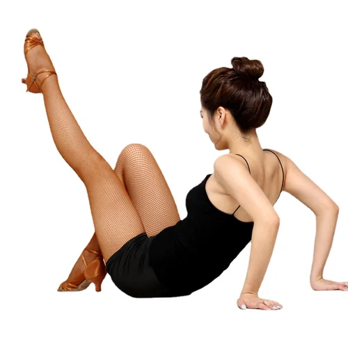 Imagen 2 del producto Especial para la competencia de Las Mujeres Medias de red Profesional Para Salón de Baile y Baile Latino Hilo Duro Elástico medias de Baile Latino
