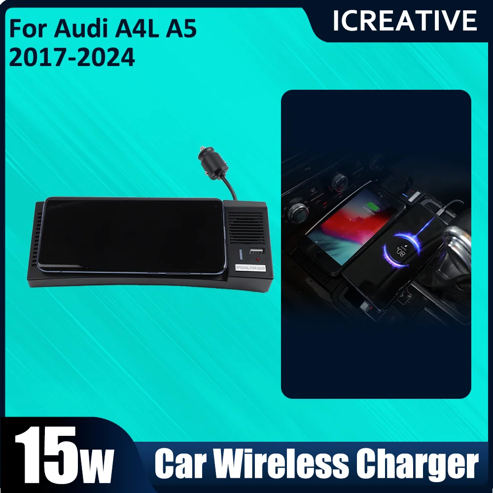 

15W Car Wireless Charging Pad For Audi A6 C7 A6L A7 2012~2018 Phone Fast Charger Charging Plate Panel Station iPhone Accessories