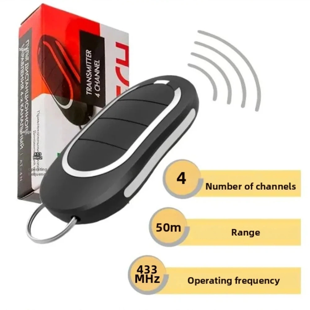 433MHz Gate Remote for Alutech AT-4N 4 Buttons Learning Code Garage Door Remote Control Rolling Code Remote Control Fob