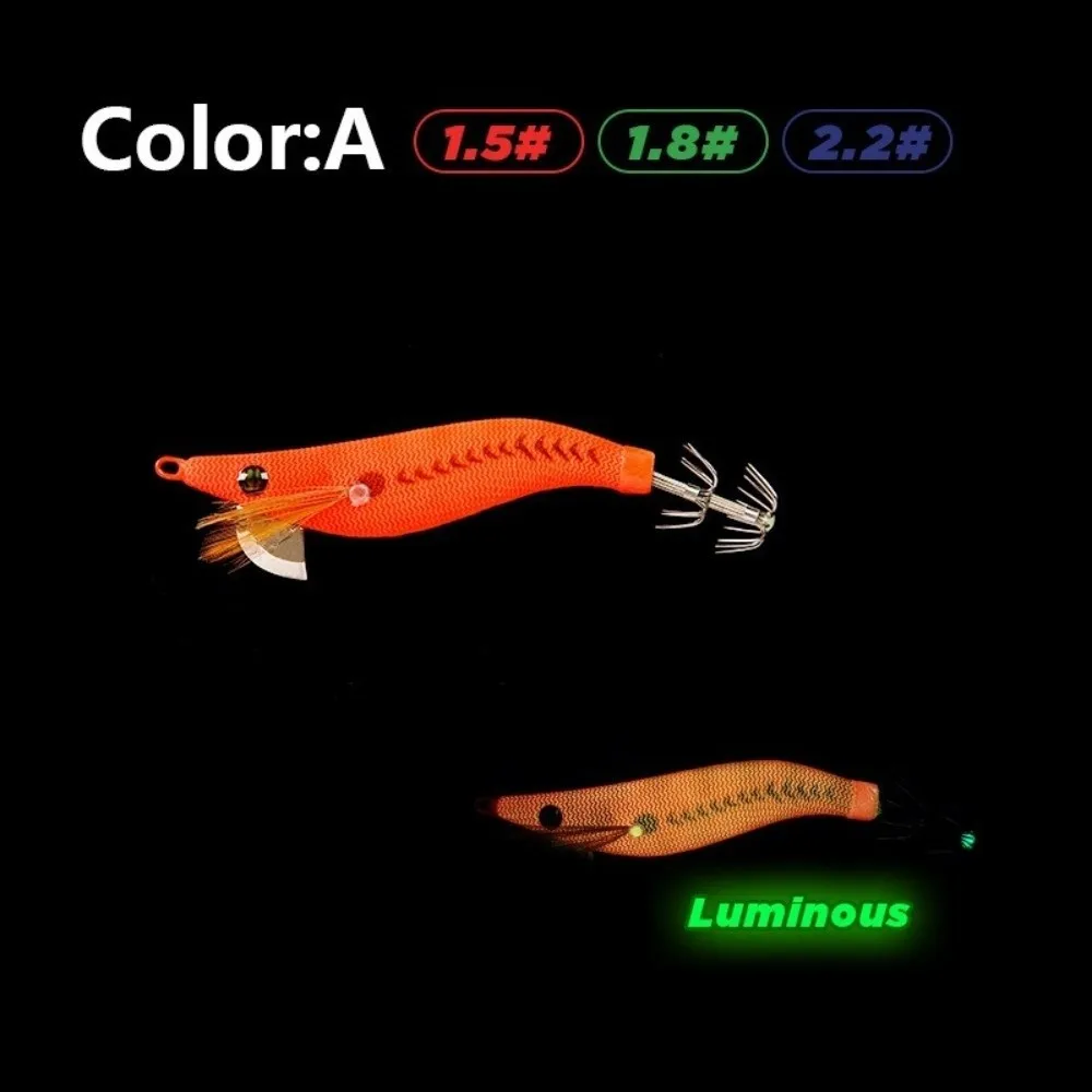 الحبار 1.8 #   طُعم صيد السمك المضيء 5.2 جرام، طُعم خشبي متوهج في الظلام، طُعم صيد الأسماك في أعماق البحار