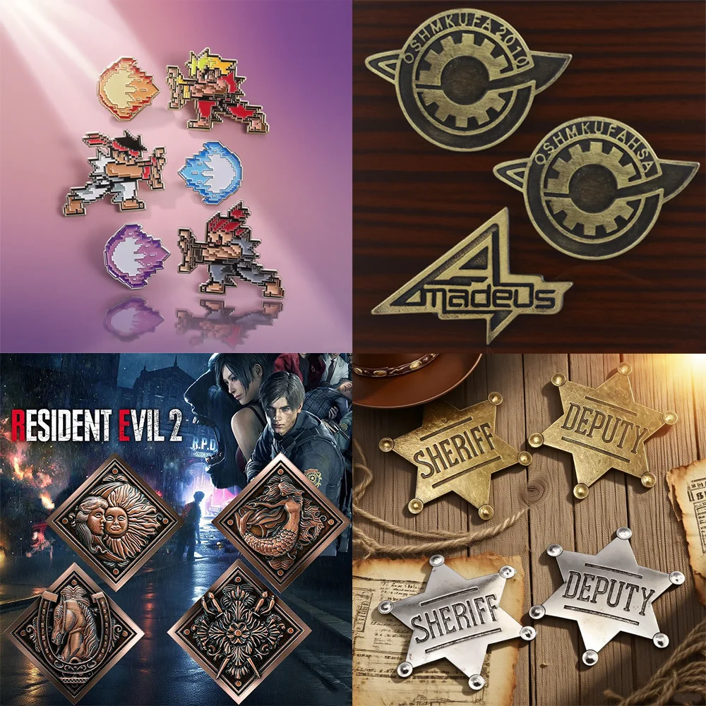 3-4Pcs/Set Anime Figures Series Enamel Pin Classic Cartoon Brooches Set Lapel Pins Badge on Backpack Clothing Accessories Gifts