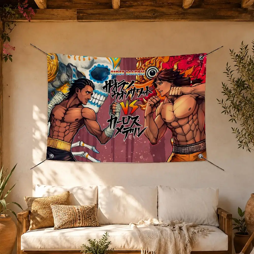 Ultimate Anime Kengan Ashura Flags Room Home Decor Wall‑Hanging Art Banner, Outdoor for Bedroom Party Background Decoration