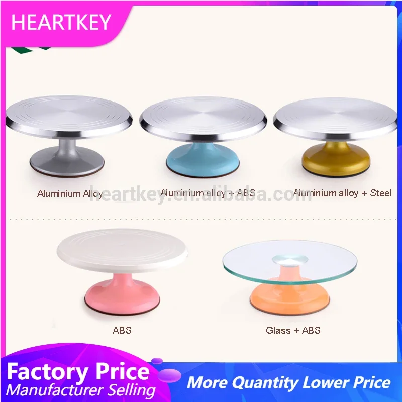 Multiple Size Cake Turntable Revolving Rotating Cake Decorating Stand with Non-Slip Silicone Bottom