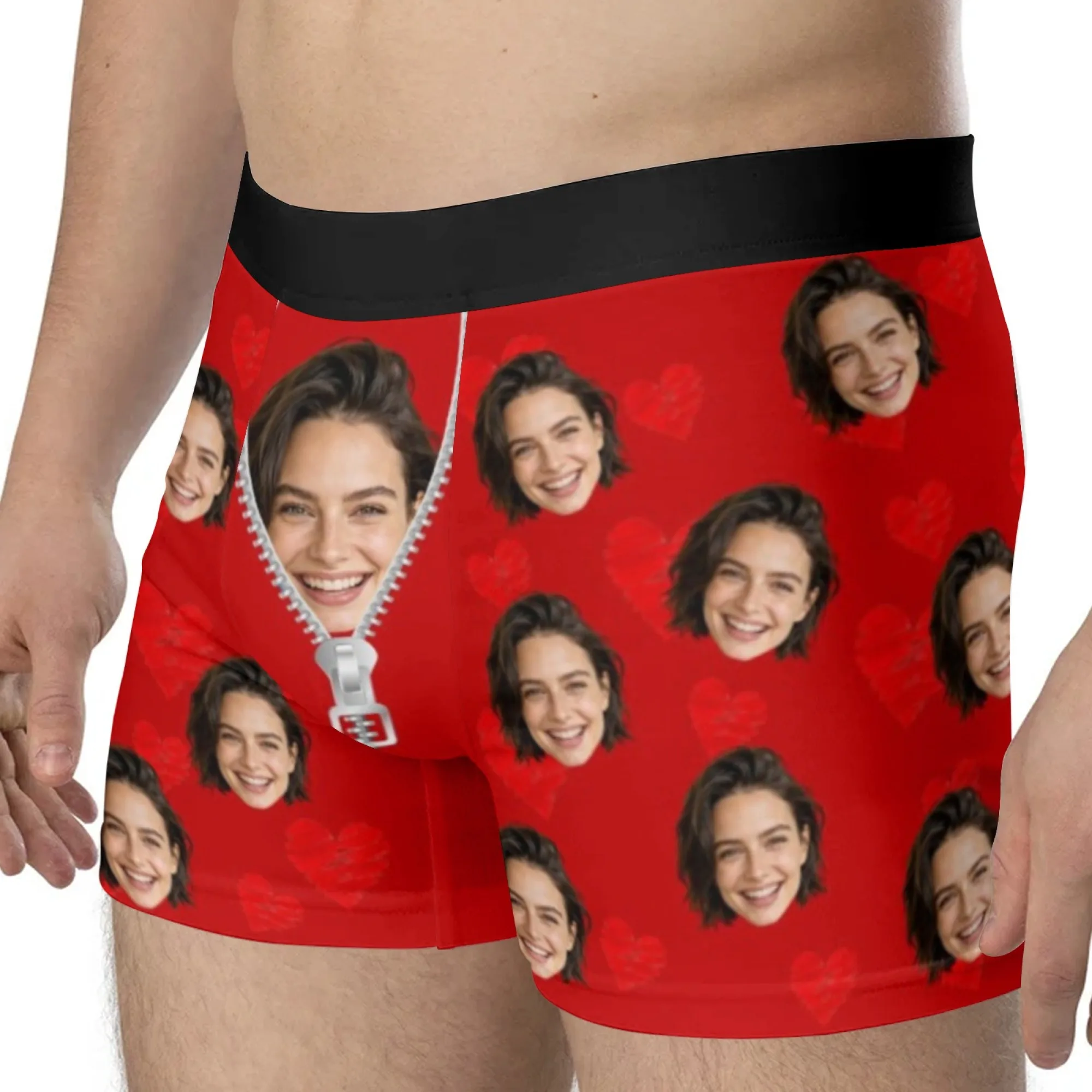 Custom Valentine Day Boxers For Men Personalized Men Underwear Custom Boxer Briefs Funny Face Gift For Boyfriend Husband