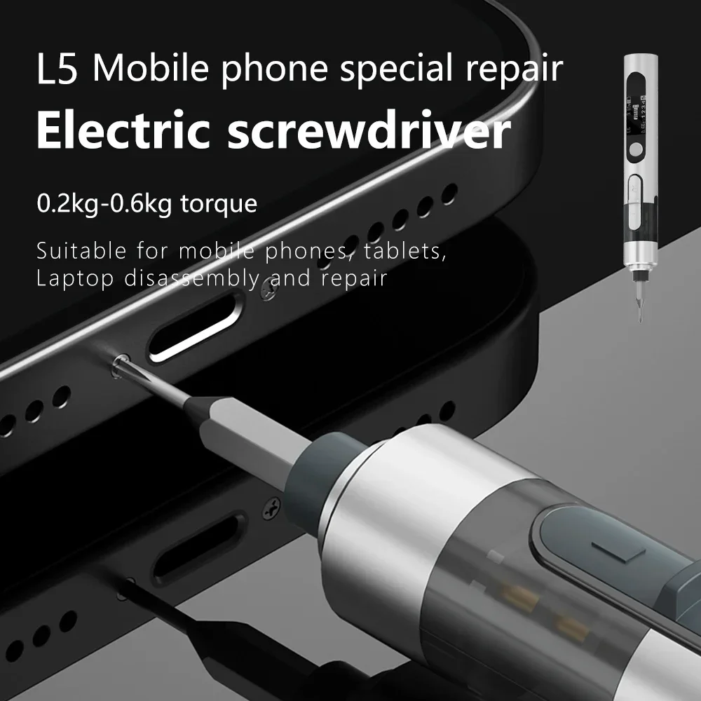 MaAnt L5 L5 Pro Electric Screwdriver Set Precision Handle Portable Power Tool Kits Wireless Cordless Small Bits for Phone Repair