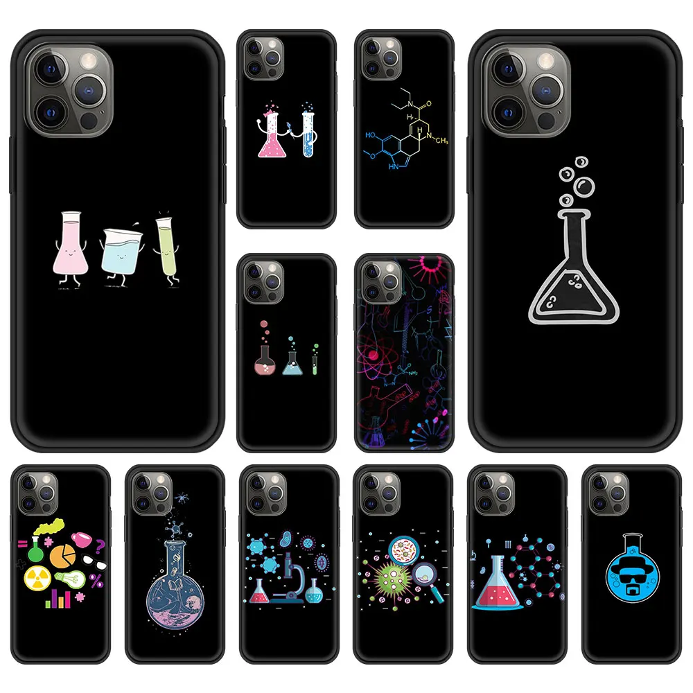 Science Chemistry Biology Laboratory Luxury Phone Case For iPhone 13 15 14 12 11 Pro MAX XR X SE XS 7 8 Plus Silicone Cover