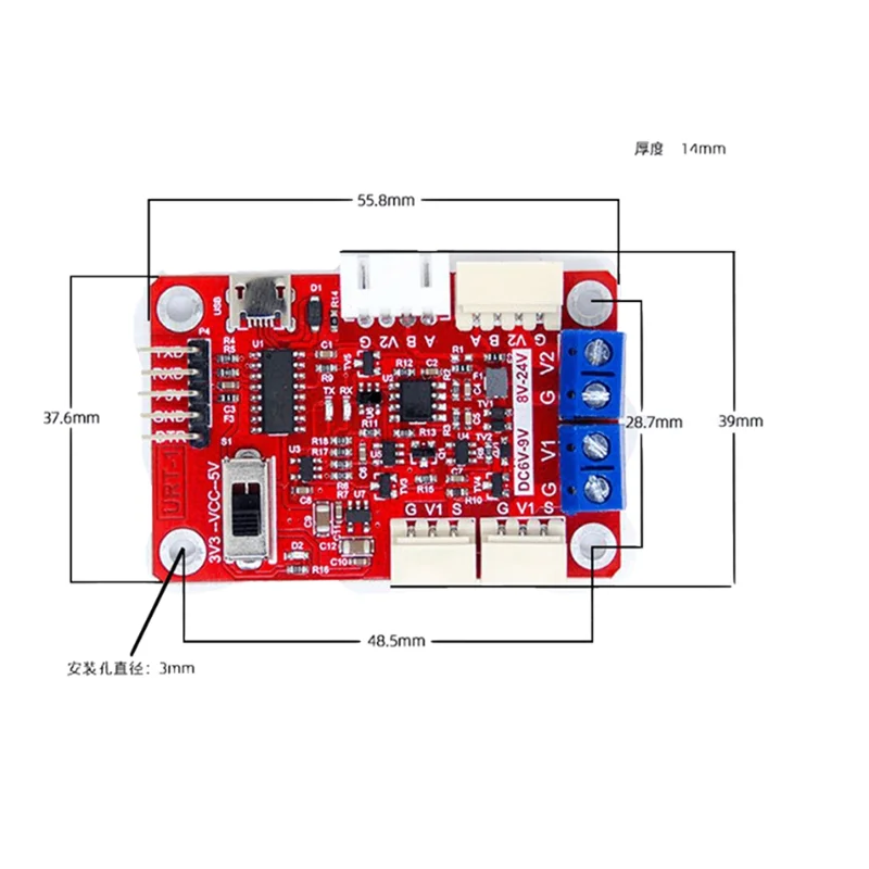 B78B-12V STS3215 Servos für SO-ARM100 Roboterarm 30 kg intelligentes Bus-Servo TTL mit hohem Drehmoment und FE-URT-1-Programmierung