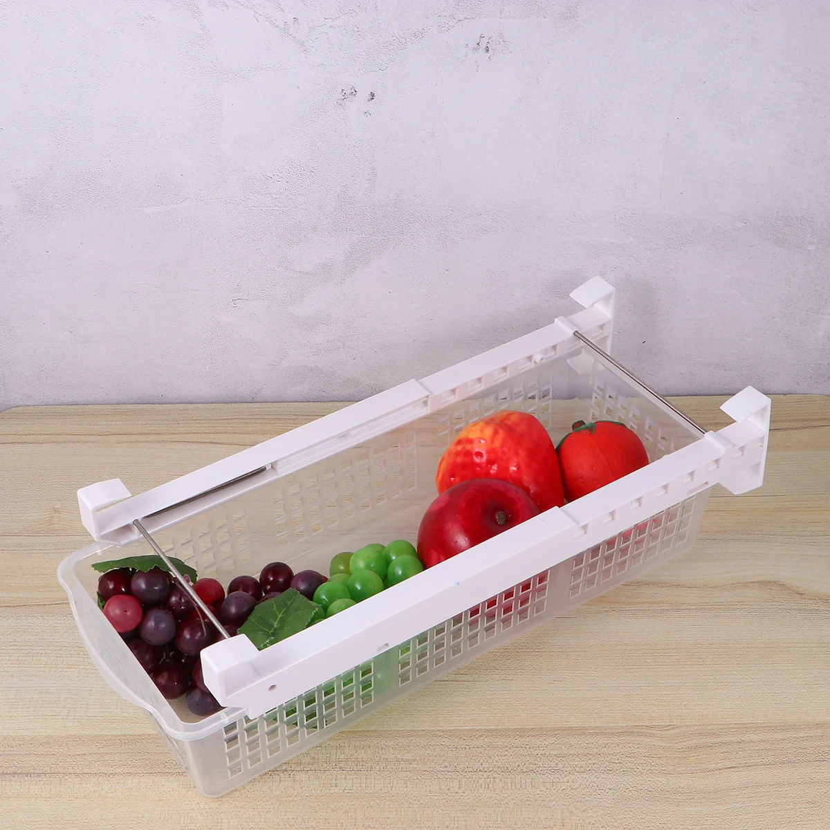 

Pull-Out Egg Tray for Fridge Transparent Plastic Storage Basket with Telescopic Frame Kitchen Organizer Sundries Holder