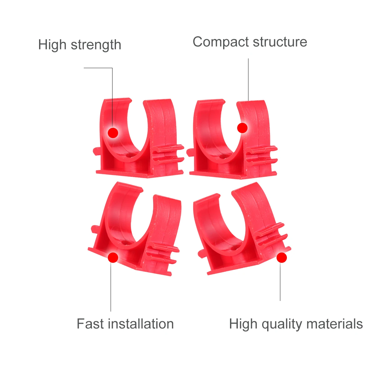 

PVC Pipe Clamps Durable Wall Fixed Holder U Shape Clips for Water Pipes Cable Gas Wire Support Plumbing Hardware