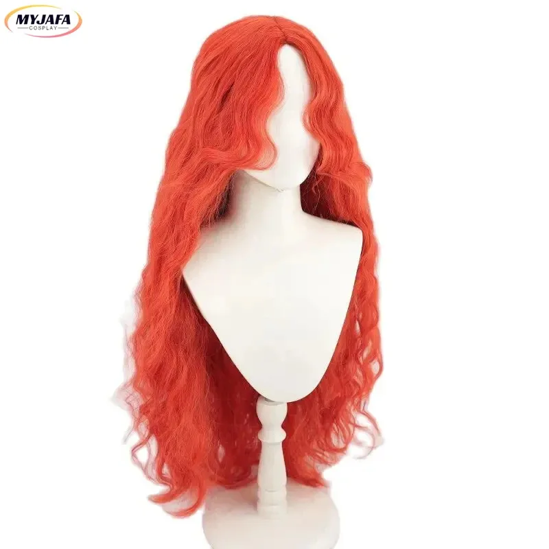 

aaa12 3Game Malenia Косплей 100 см Длинные Оранжевые Красные Вьющиеся Термостойкие Синтетические Волосы Хэллоуин Аниме Парики + Кепка Для Парика