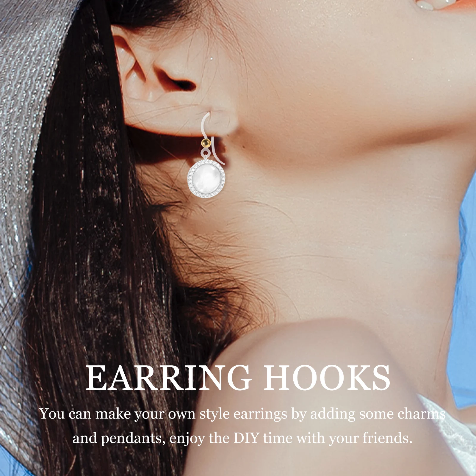 

50pcs Hooks Beads Rose Gold Transparent Fish DIY Ear Earring Making Material Jewelry Material Supplies Tools Jewelry Parts