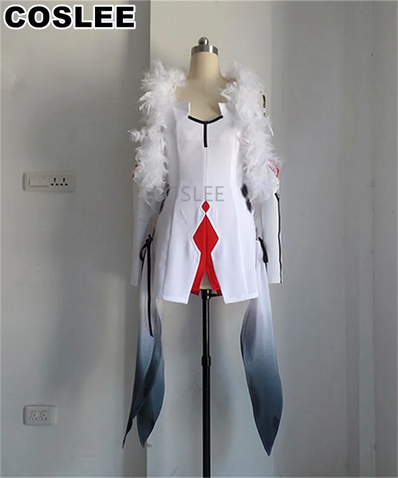 

COSLEE Anime Guilty Crown Yuzuriha Inori Cosplay Costume White Battle Suit Uniform Dress Halloween Party Outfit Role Play