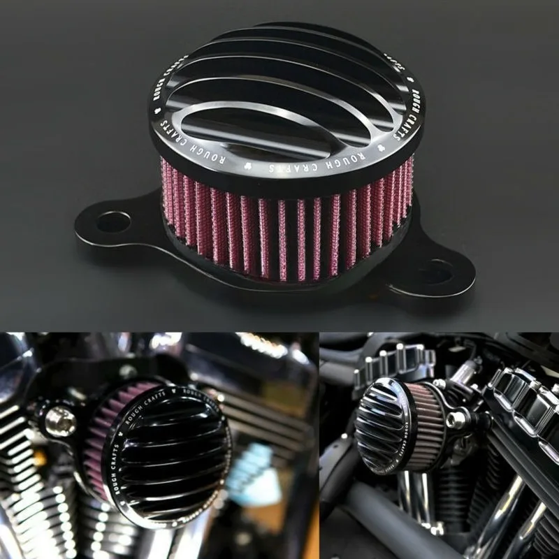

For Harley Davidson XL883 1200 X48 Motorcycle Accessories CNC Retro Fence Air Filter Black