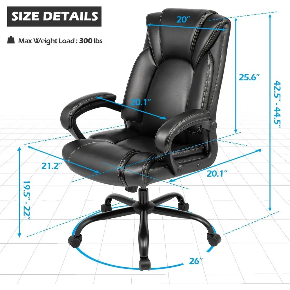 Oice Chair Executive Oice Chair Desk Chair Computer Chair with 5-Year hydrolysis-Resistant Leather Spring Cushion Ergonomic Supp