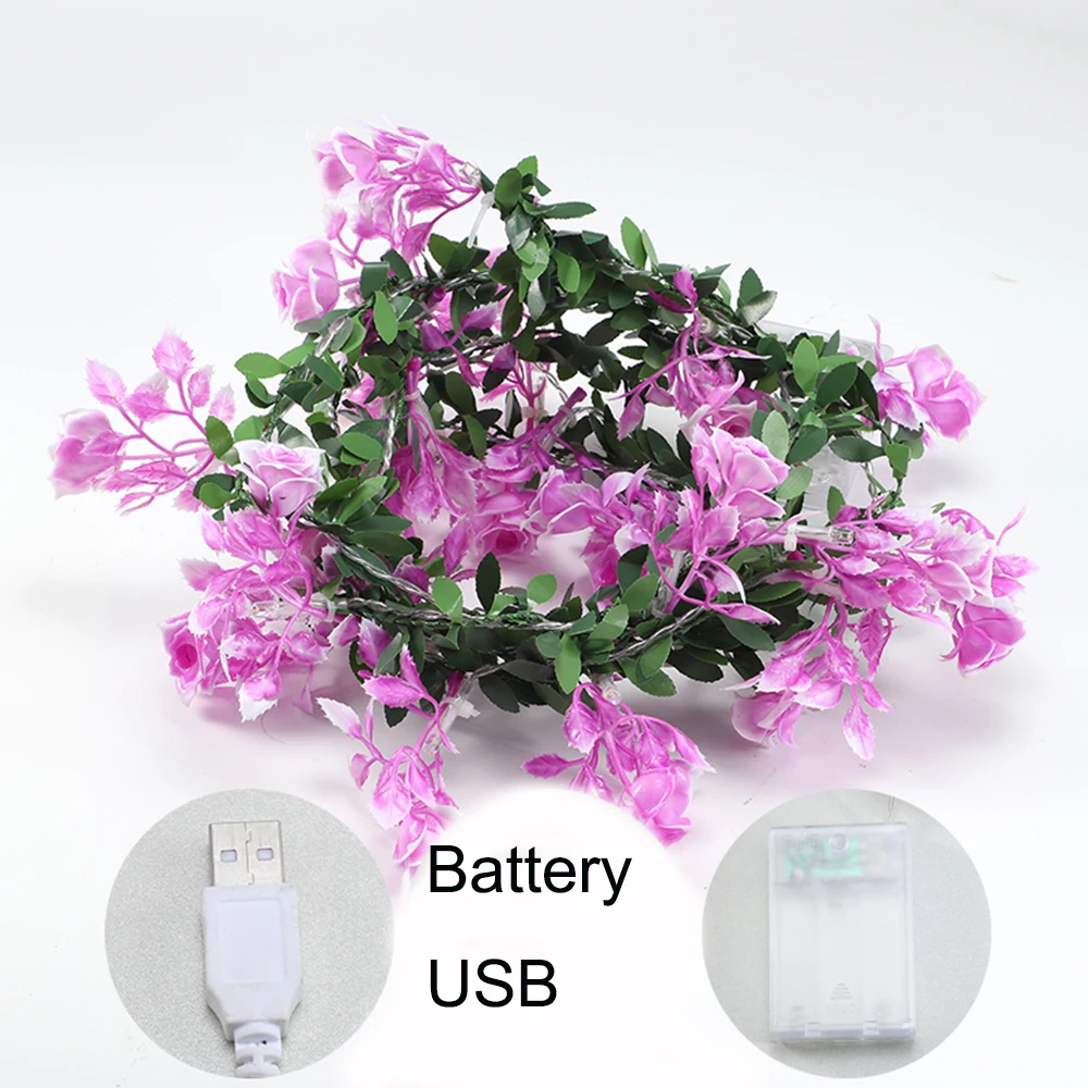 バラの花の形をしたLEDストリングライト,2m,10個,花のモチーフ,休暇用,おとぎ話の葉,パーティー,イベント,寝室の装飾