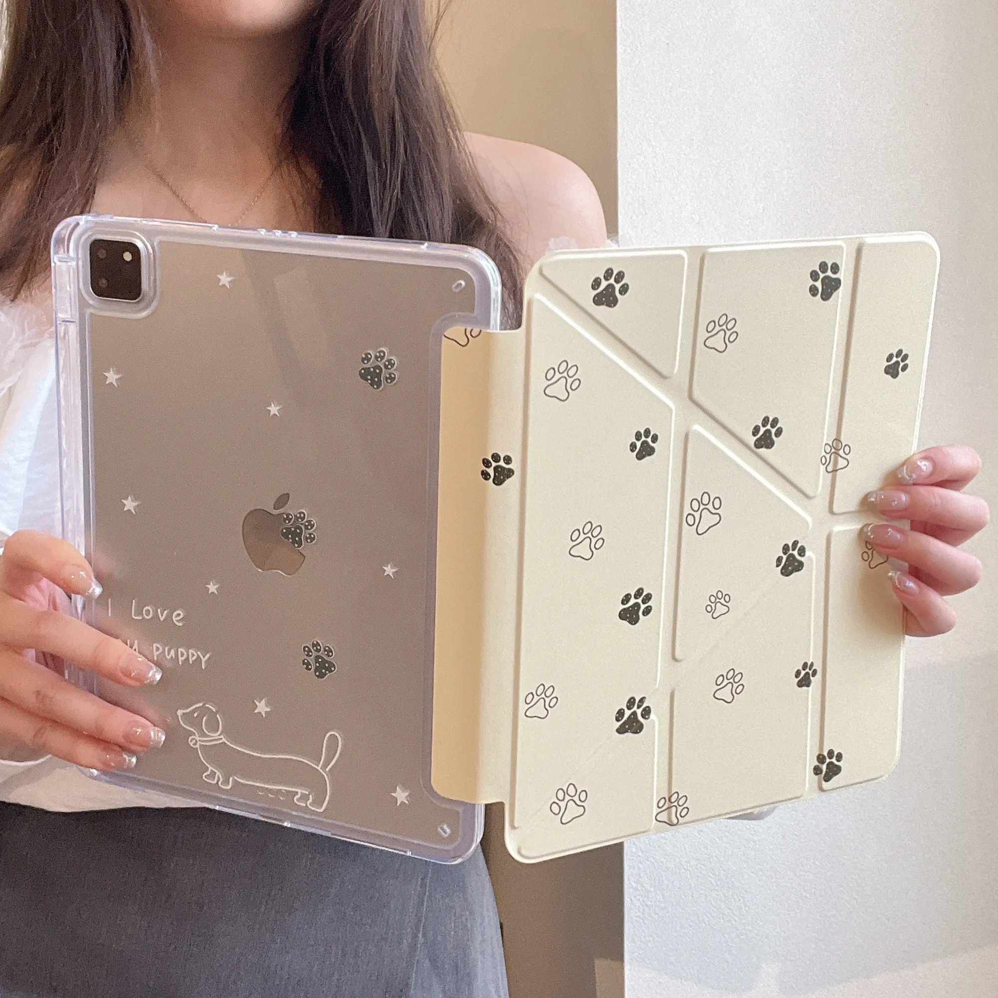 

Чехол с мультяшными отпечатками собачьих лап для iPad Pro 11 M2 M3 M4 M5 A16 2025 Air4 5 6 7 12.9/13/9.7/10.2/10.5/9.7 дюймов 5-го, 6-го, 7-го, 8-го, 9-го, 10-го, 11-го поколений
