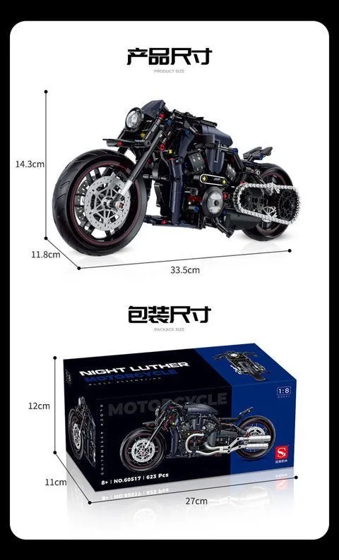 

Raceforge Motorcycle Building Blocks Set - Cool Model Ornament Educational Toy for Kids Gift