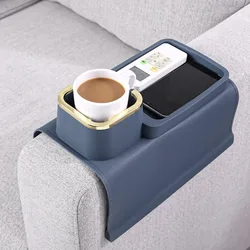 Couch Cup Holder Tray, Anti-Slip Design Silicone Sofa Armrest, Anti-Spill Couch Drink Holder and Tray Organizer, Creative Stand