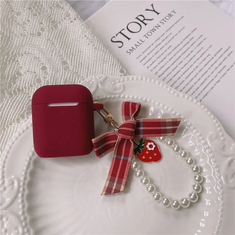 For apple airpod 4 Case airpod pro 2 cover Luxury Retro Pearl /StrawberrySilicone earphone cover fundas Air Pods 3 Case