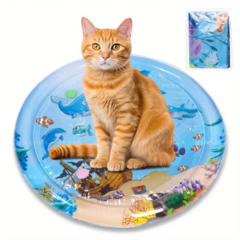 Katzen-Wasserbett-Spielmatte, verdicktes, verbessertes Hundespielzeug, gelangweihte Haustiere, Kicker-Spielzeug, selbstspielmatte für Katzen und Hunde