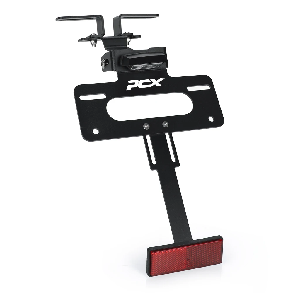 For HONDA PCX125 PCX150 PCX 150 PCX 125 ALL YEARS Motorcycle License Plate Holder with LED Light Universal Number Plate Bracket - Image 4