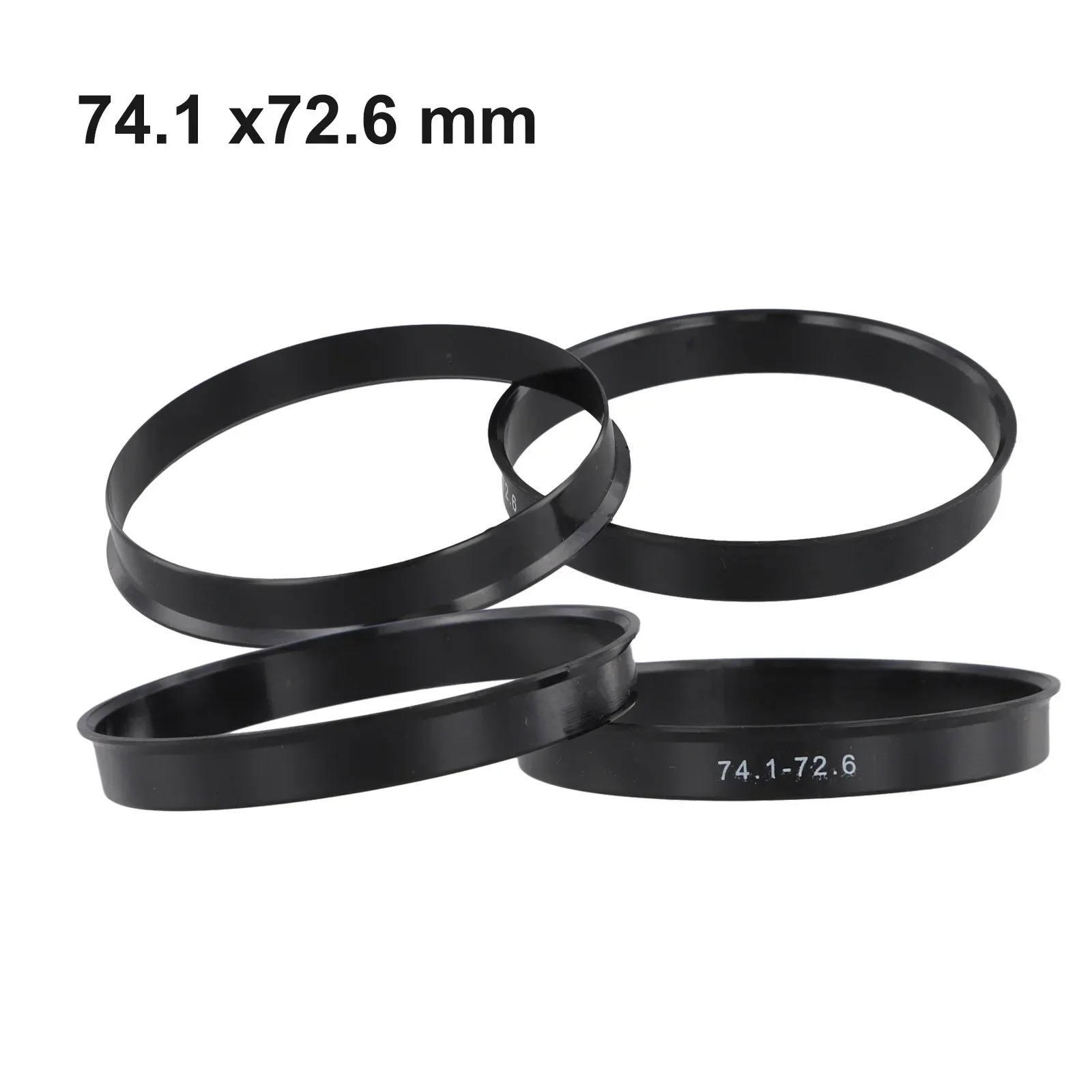 4Pcs Hub Centering Rings 74.1 X 72.6 Mm For BMW Wheel Bore Center Spacer Black Automobile Wheel Hub Centric Ring Car Accessories
