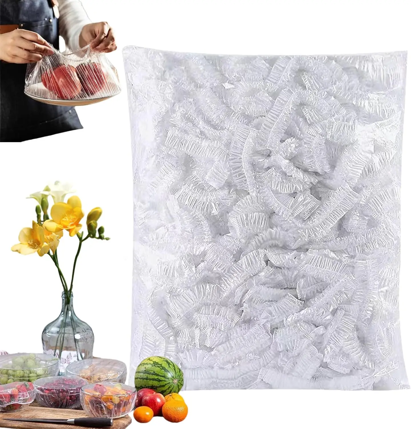 

Plastic Covers, Reusable Fresh Keeping Bags, Plastic Bowl Covers Food Cover Dish Covers, Reusable Elastic Stretch Fresh Keeping