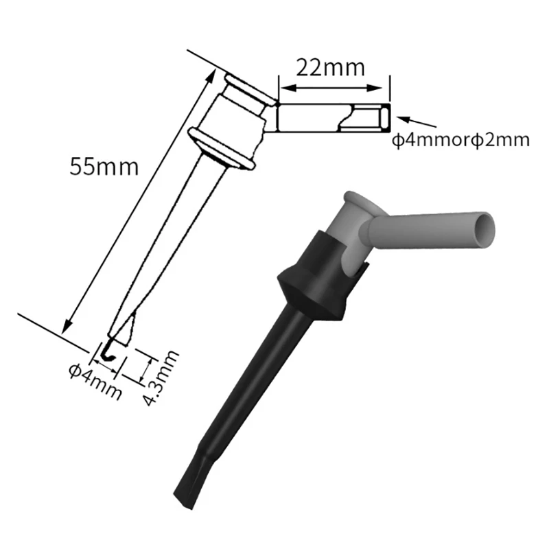 1/2Pcs Test Hook Clips With Inner Spring With 4MM Socket Hole Copper Mini Grabber For Multimeter Test Lead DIY Tools Accessories