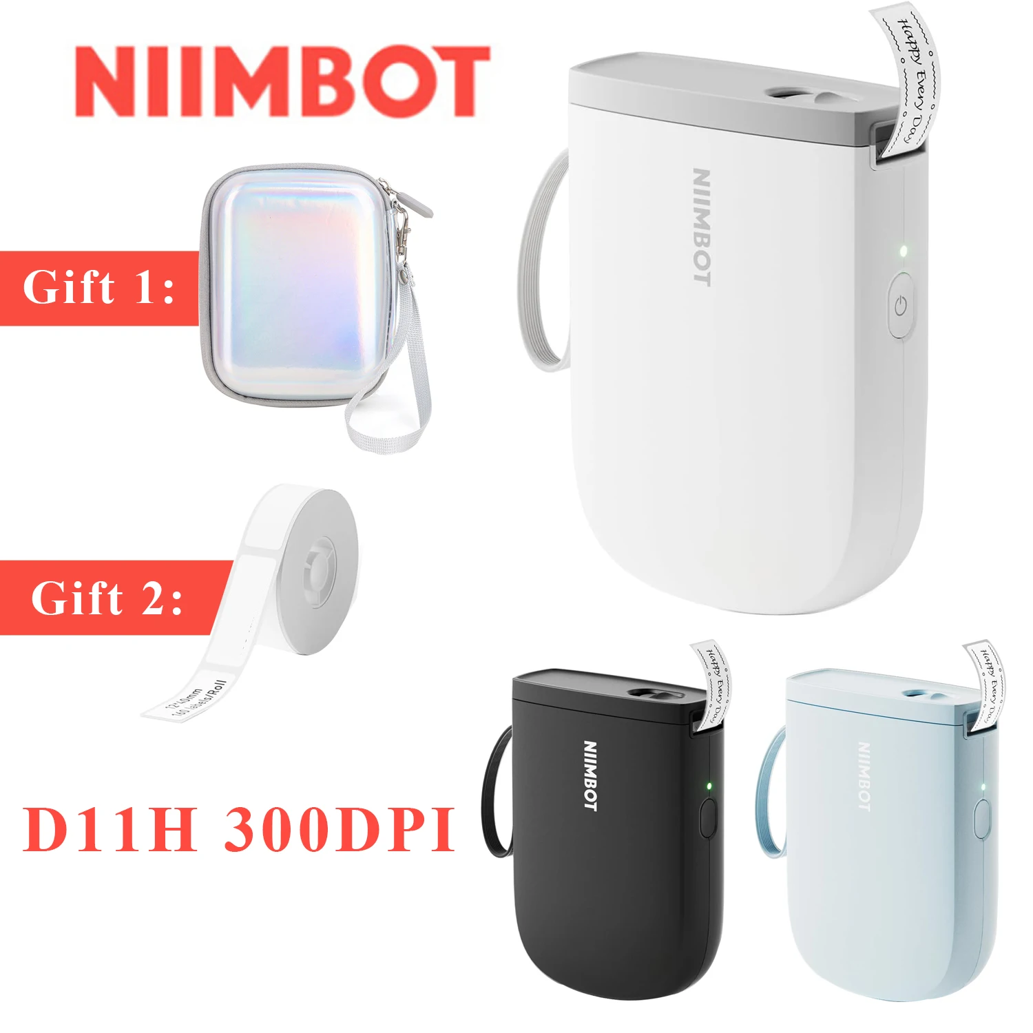 NIIMBOT D11H Upgraed Smart 300DPI Portátil Mini Máquina de Etiquetagem de Adesivos Térmicos