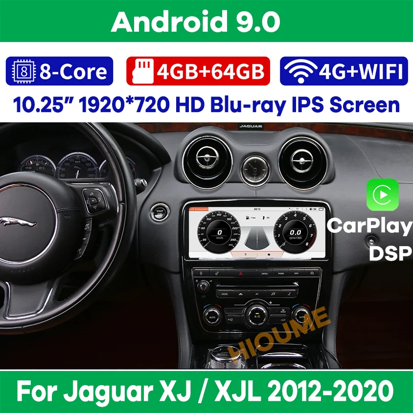 

Android 11 8+128G Car dvd radio multimedia Player GPS Carplay Auto Stereo Recoder Headunit For Jaguar XJ XJL 2012-2020