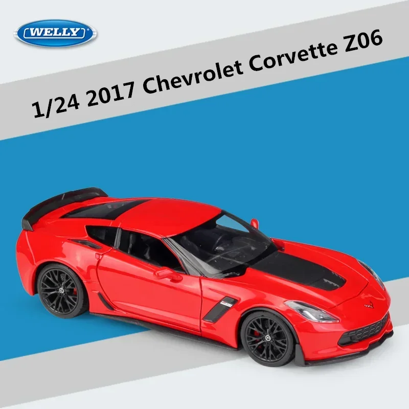 WELLY 1:24 シボレーコルベット Z06 2017 合金スポーツカーモデルダイキャストレーシングカーモデルシミュレーションコレクションおもちゃギフト