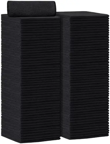 

AIDEA 100-Pack Microfiber Cleaning Cloths 12"x12" Black - Lint-Free, Streak-Free for Cars, Home, Kitchen, Windows