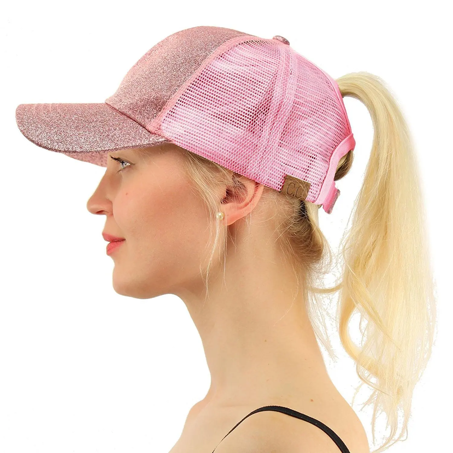 

New Sequined Baseball Cap, Fashionable and Versatile Ponytail Cap, Glitter Cap, Camouflage Embroidery